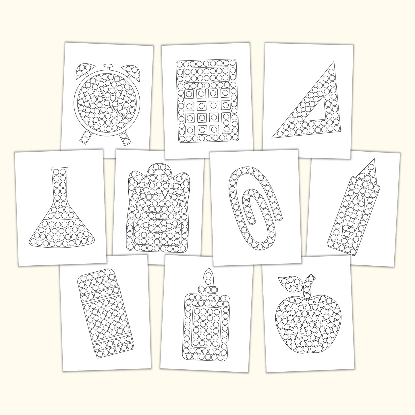 Back-to-School Dot Marker Pages