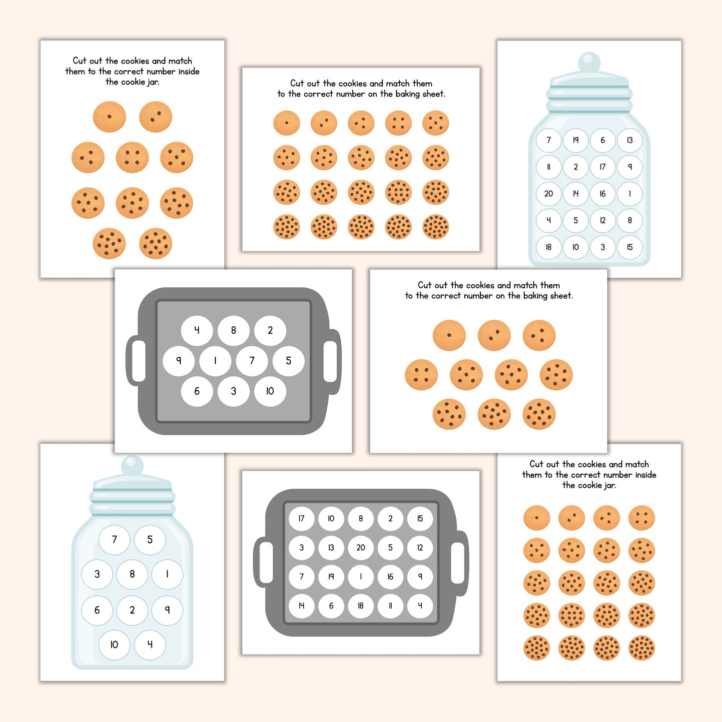 Chocolate Chip Cookie Number Matching Game