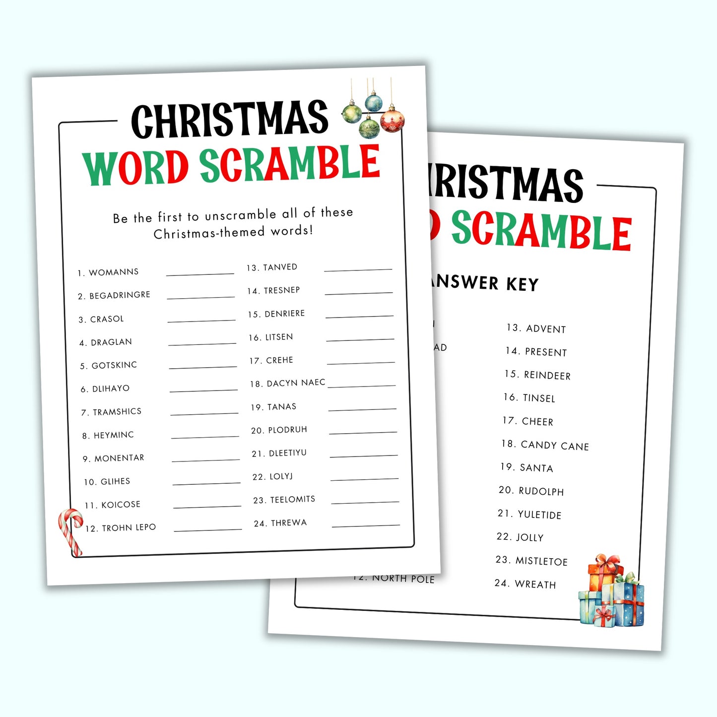 Christmas Word Scramble