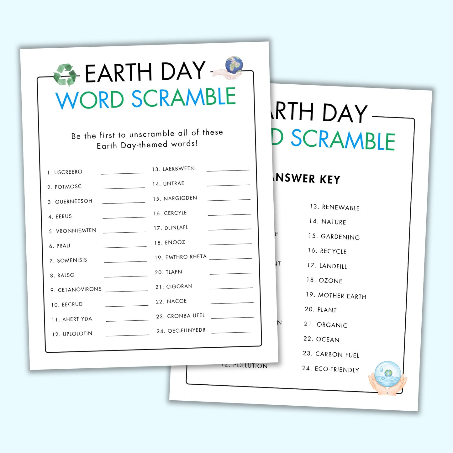 Earth Day Word Scramble