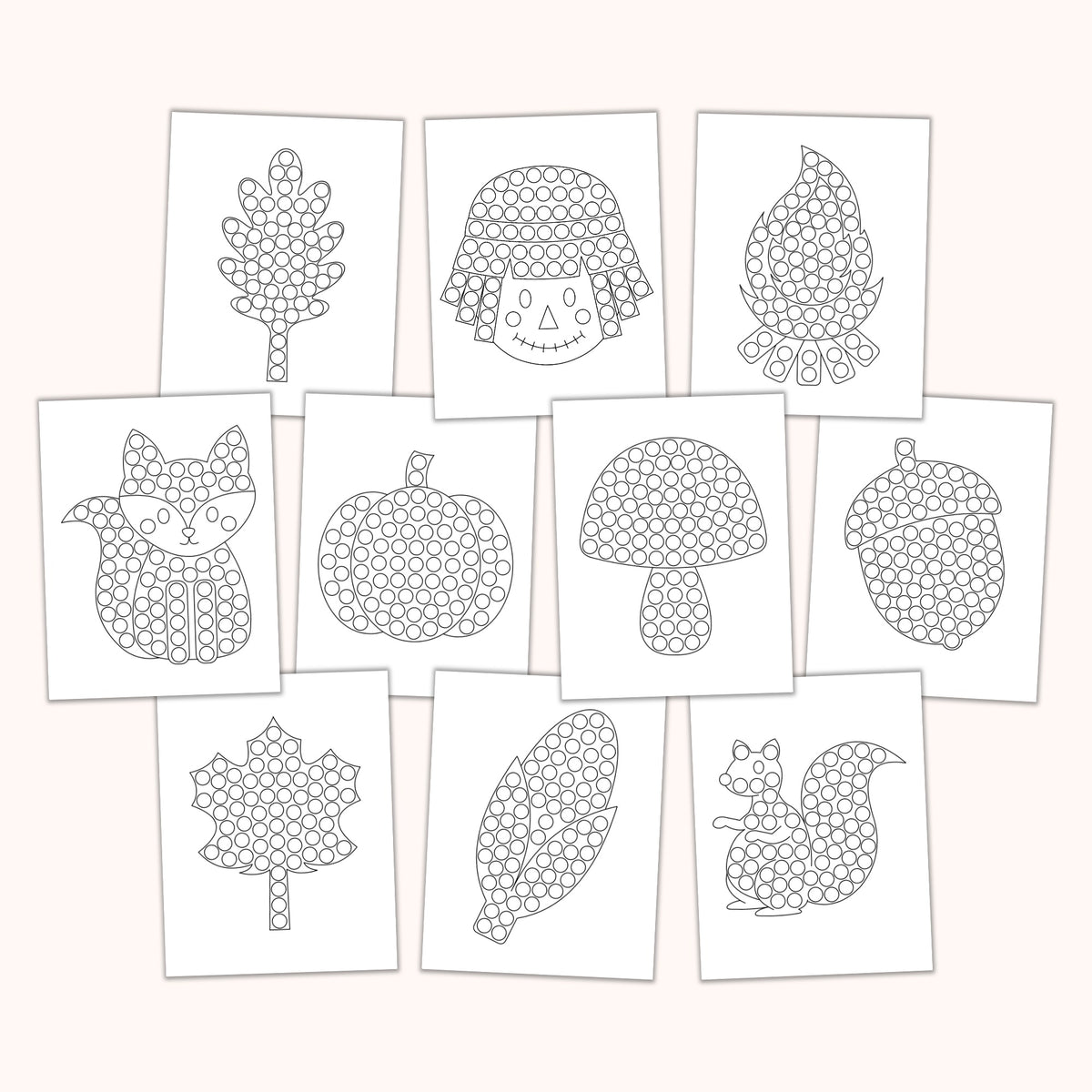 Fall Dot Marker Pages