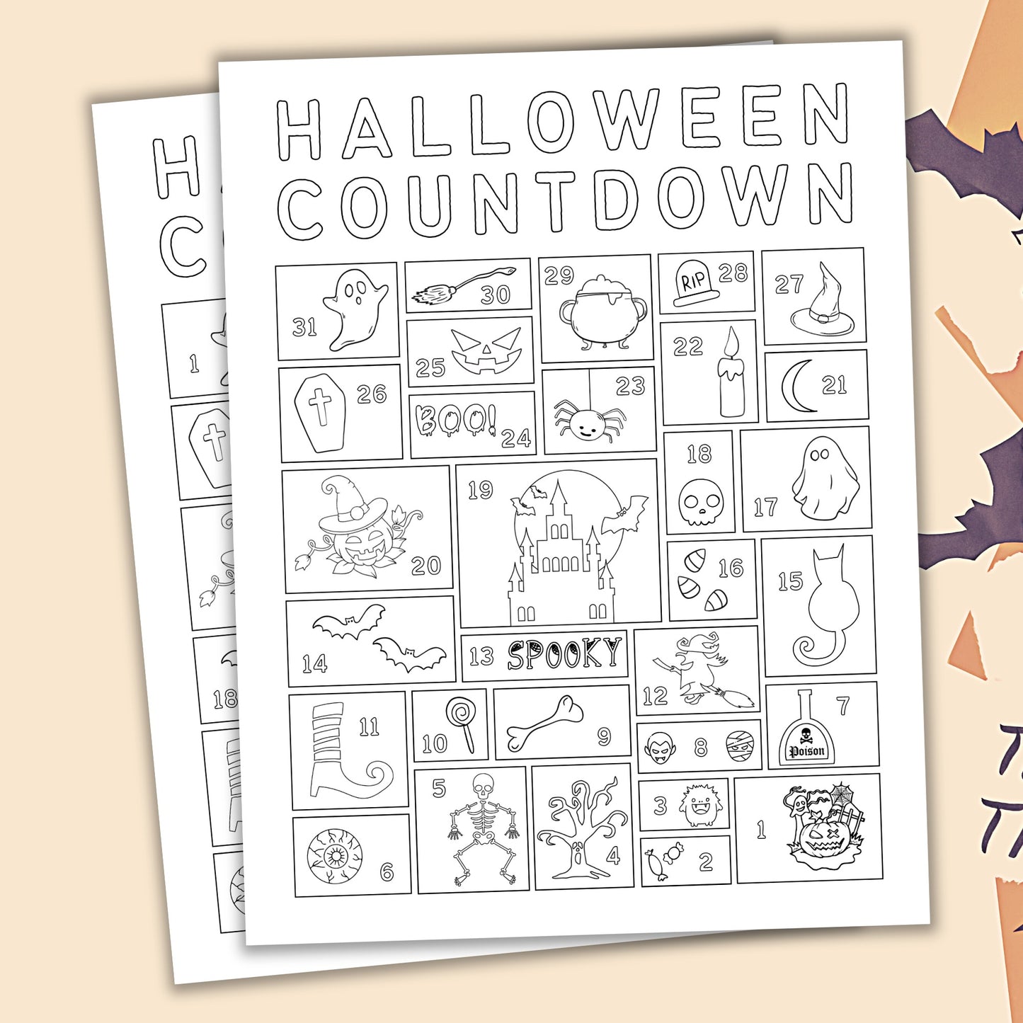 Halloween Coloring Countdown