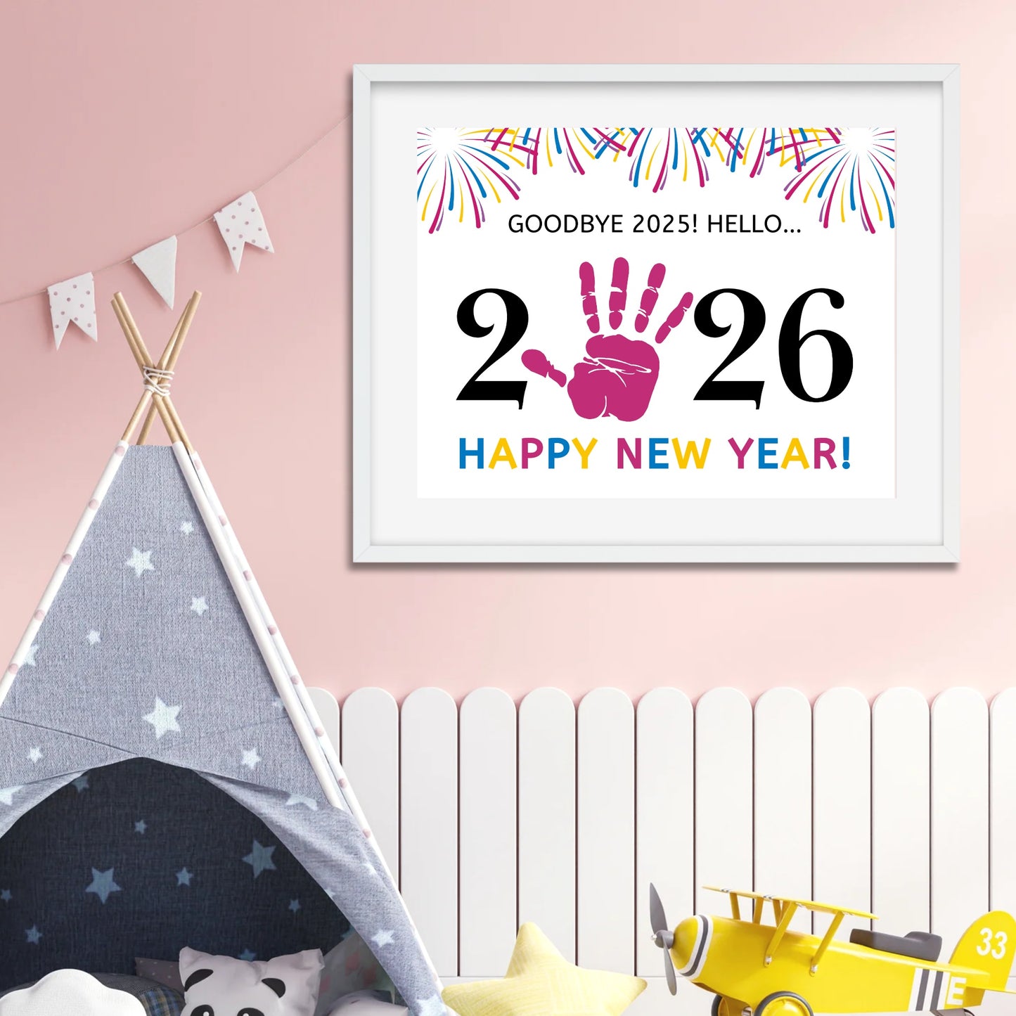 Happy New Year 2026 Handprint Art Kit