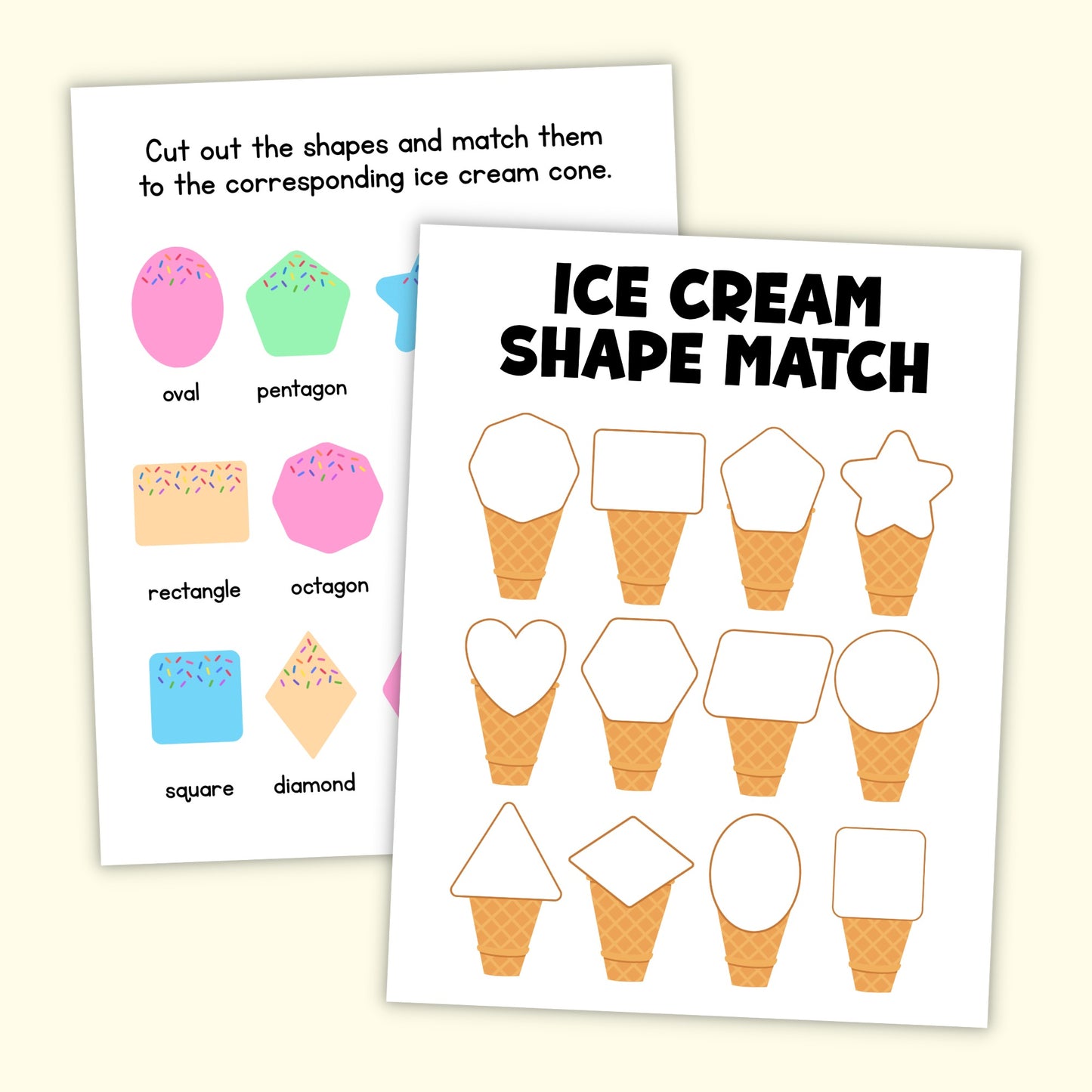 Summer Ice Cream Shape Matching Game