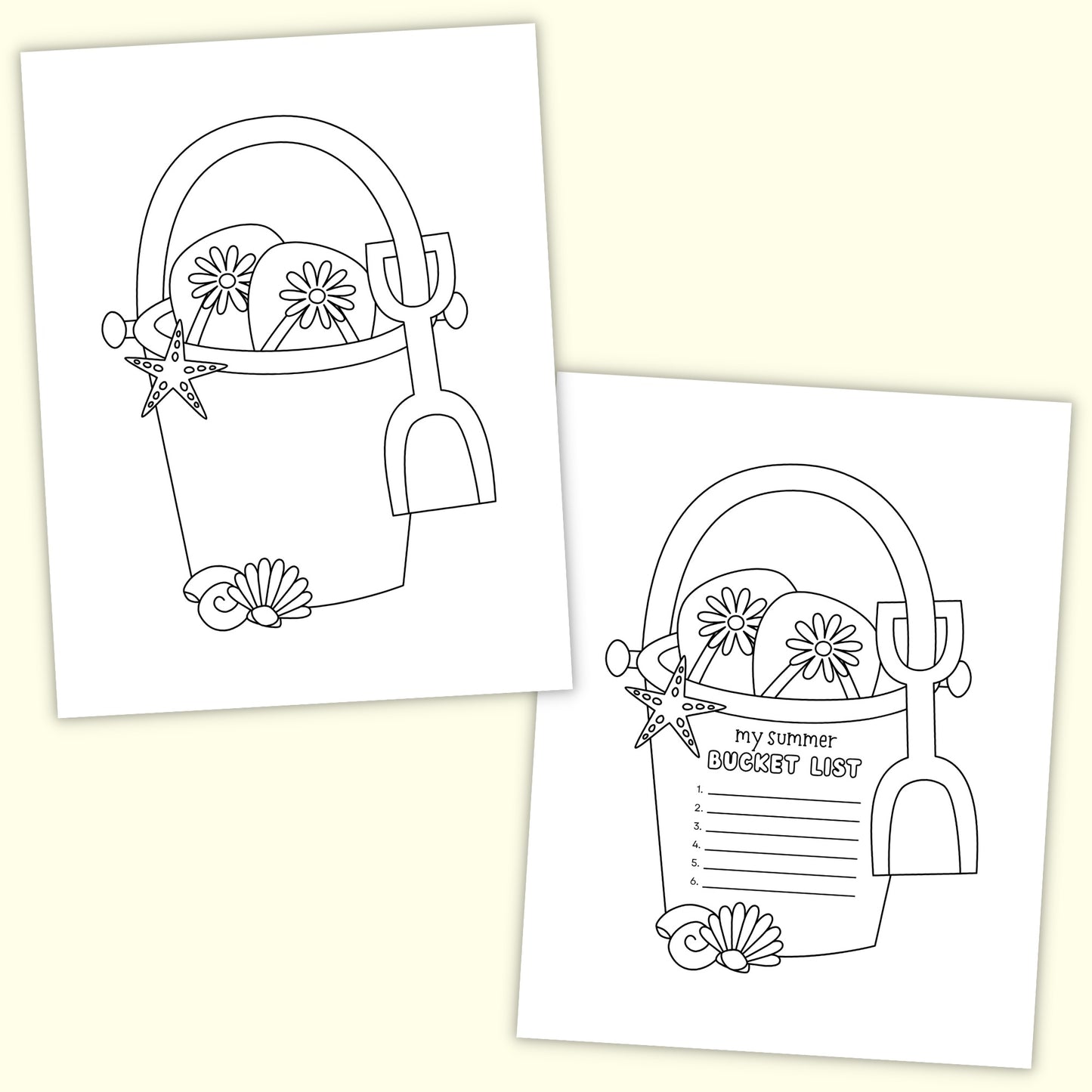 Summer Bucket List Coloring Craft