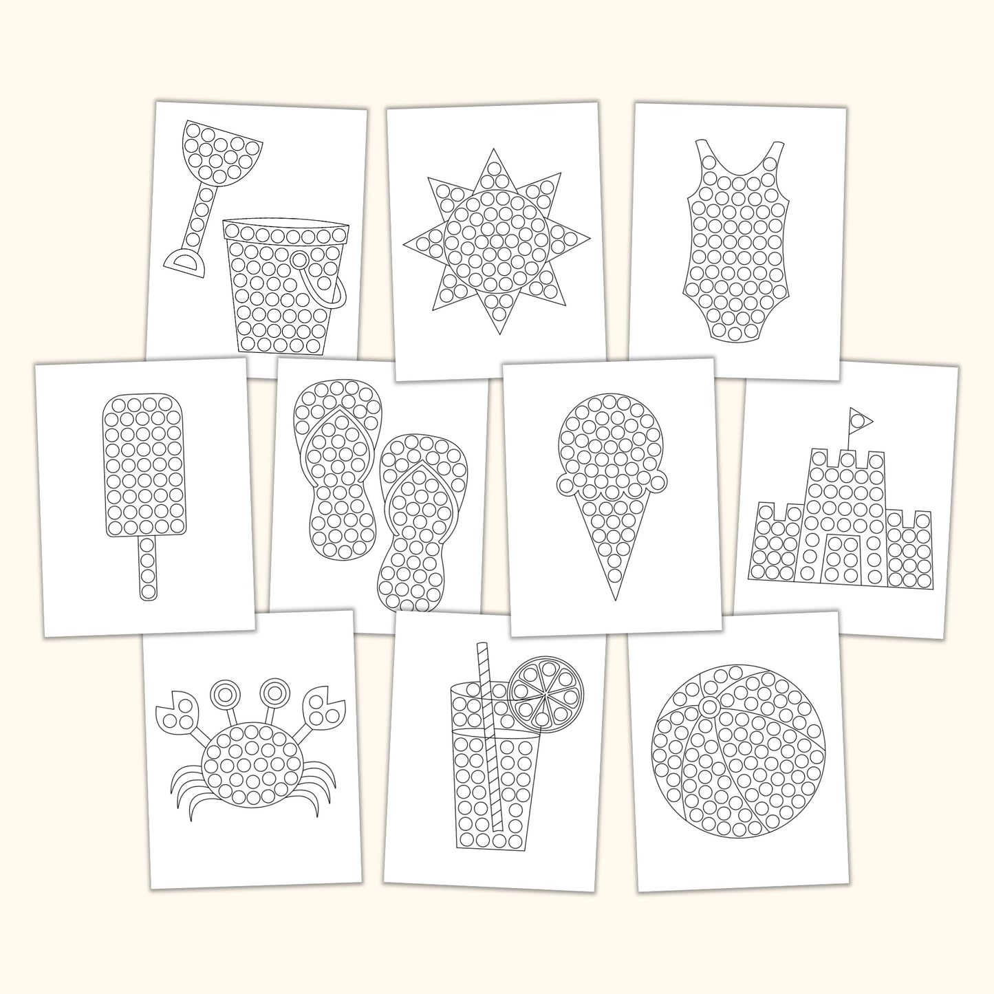 Summer Dot Marker Pages