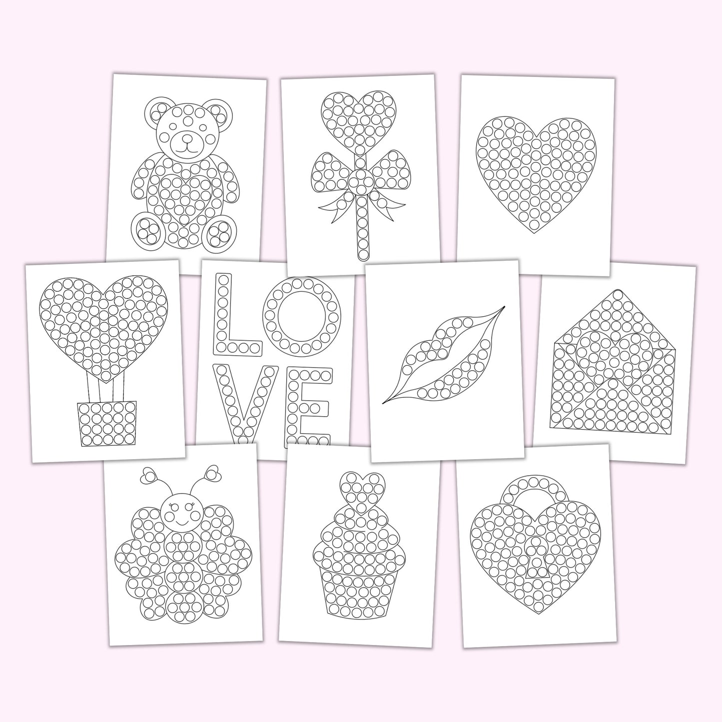 Valentine's Day Dot Marker Pages
