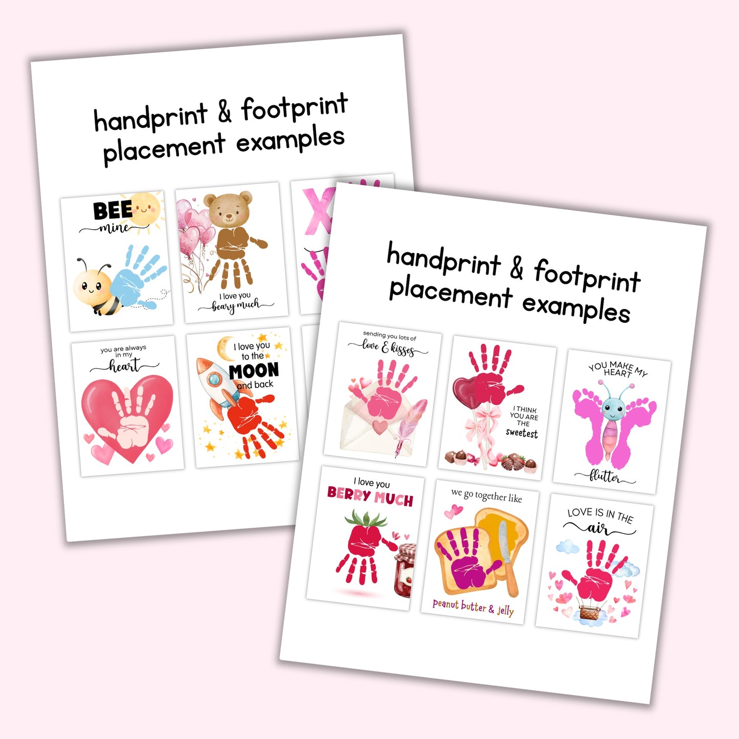 Valentine's Day Handprint & Footprint Art Bundle (12 Designs!)