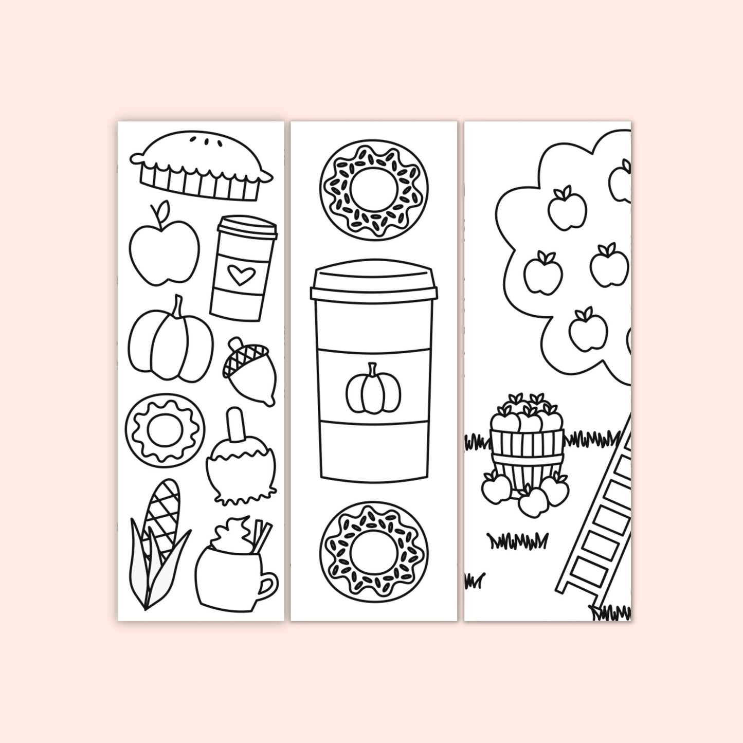 Fall Coloring Bookmarks (Set of 6)