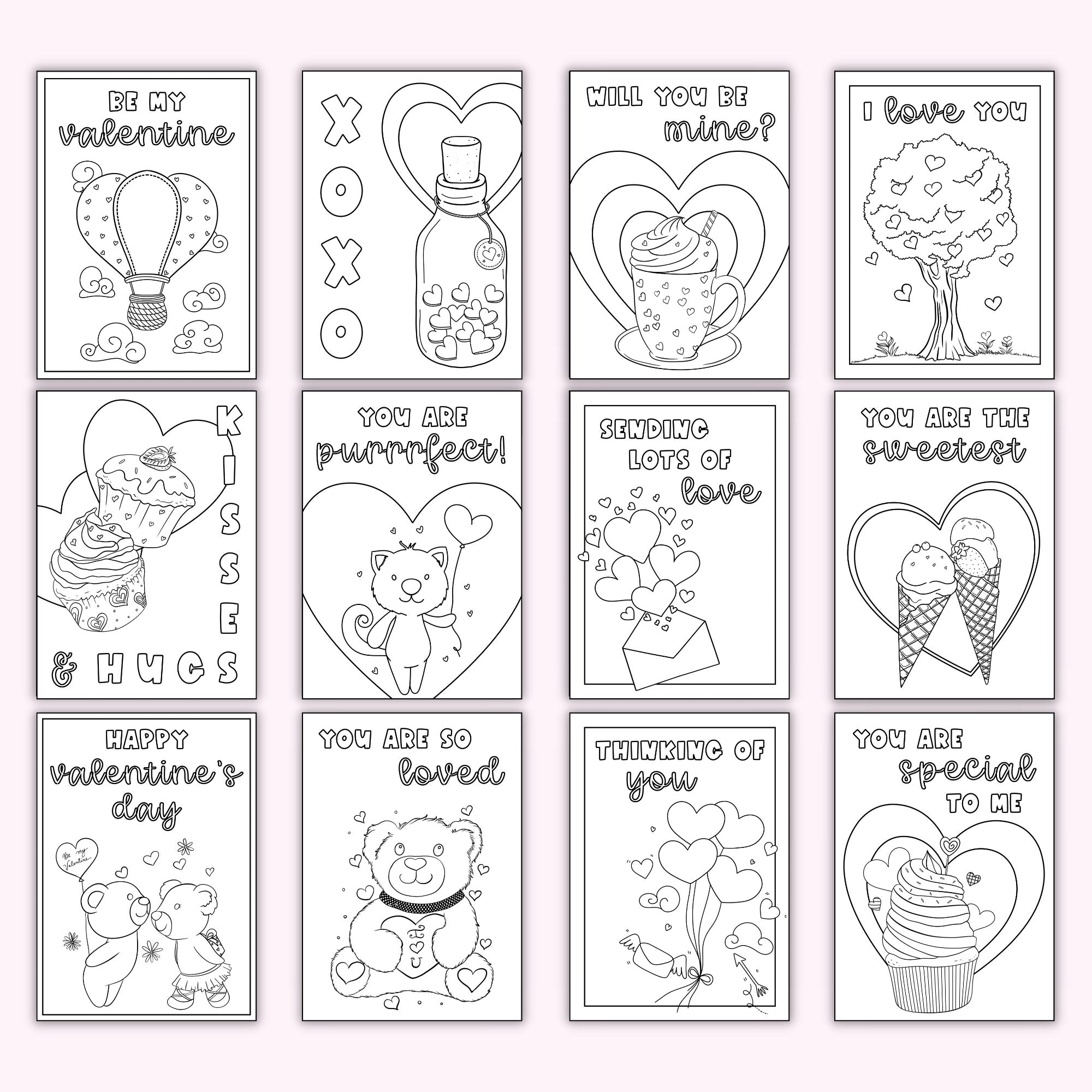 Printable Valentines Day Cards to Color Shopify Mockup 1 foldable printable valentine's day card "i love you" coloring page