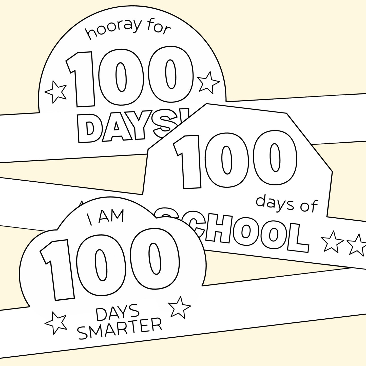 100th Day of School Paper Crown (3 Designs!)