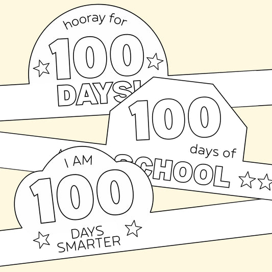 100th Day of School Paper Crown (3 Designs!)