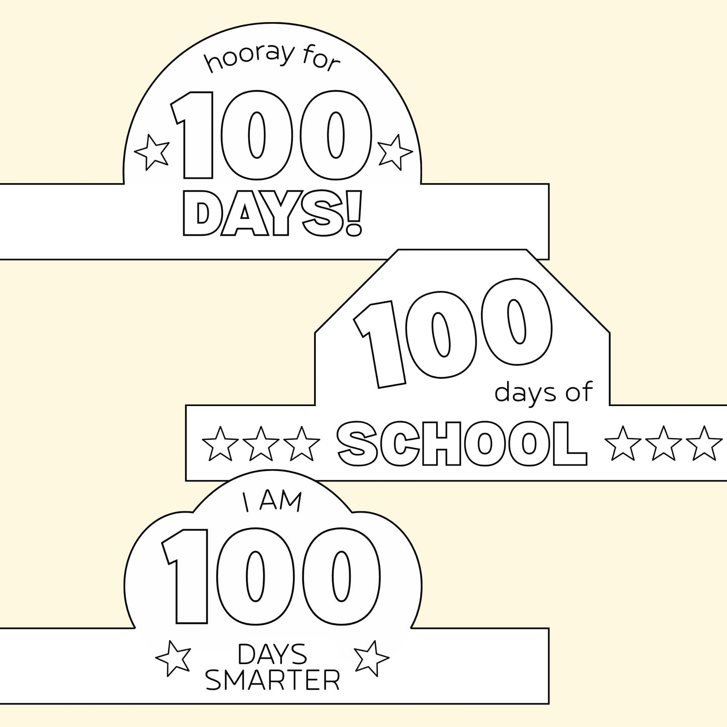 100th Day of School Paper Crown (3 Designs!)