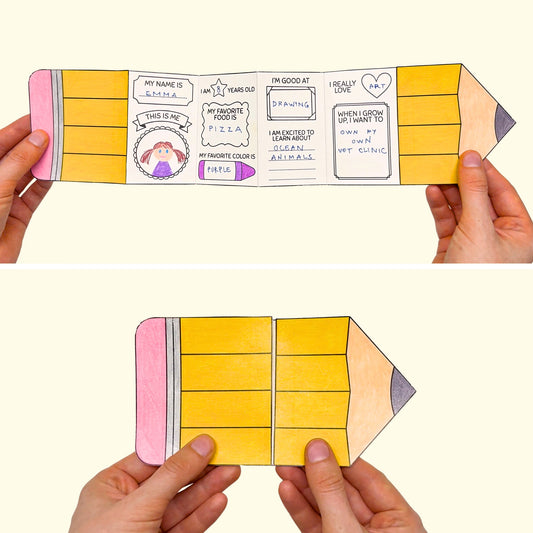 All About Me Foldable Pencil Craft