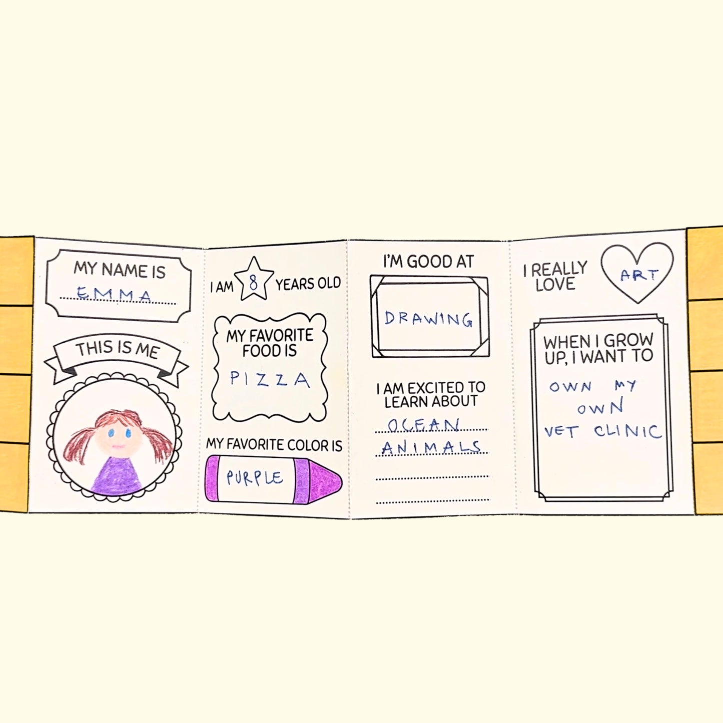 All About Me Foldable Pencil Craft