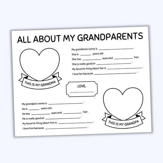 "All About My Grandparents" Questionnaire
