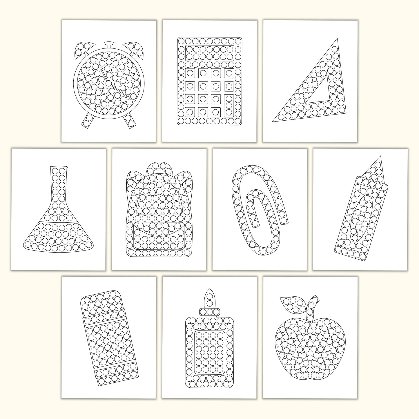 Back-to-School Dot Marker Pages