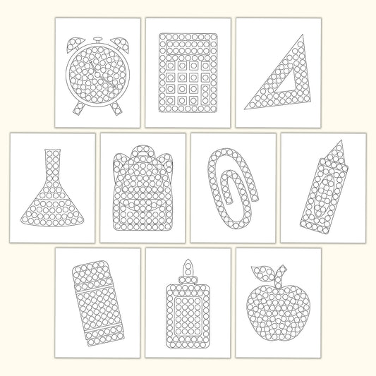 Back-to-School Dot Marker Pages