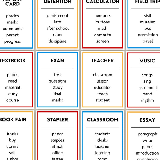 Back-to-School Forbidden Words Game