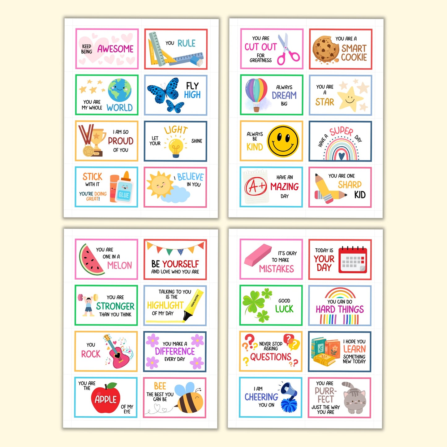Back-to-School Lunchbox Notes (Set of 32)