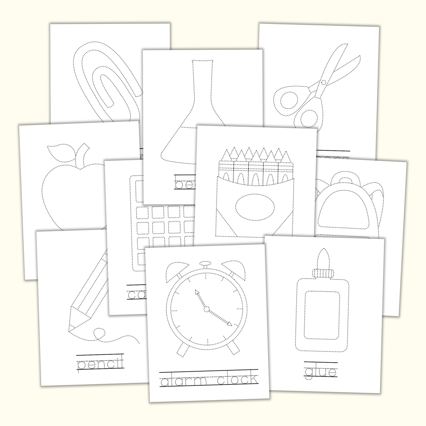 Back-to-School Tracing Worksheets