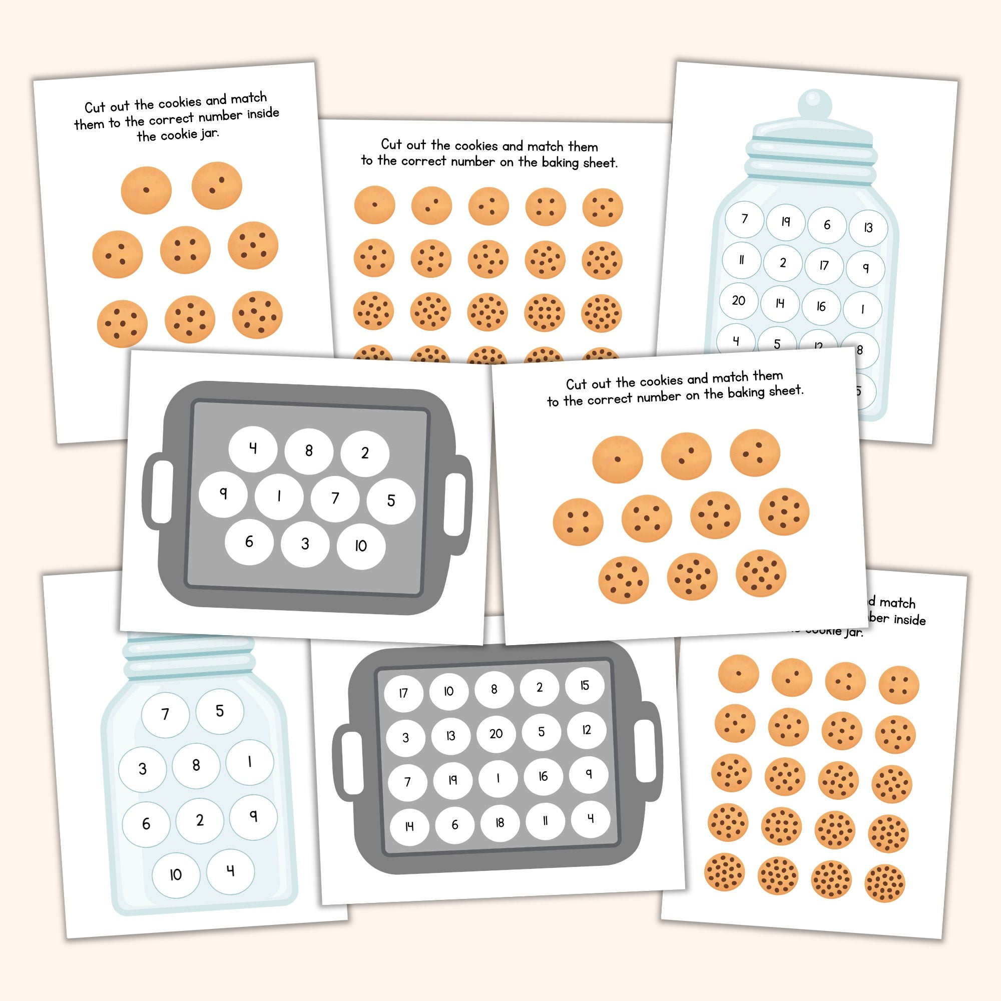 Numbers Chips Worksheet Chocolate Chip Cookie Number Matching Game – Printables by The Craft-at ...