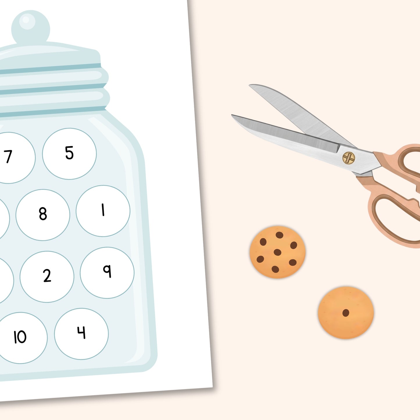 Chocolate Chip Cookie Number Matching Game