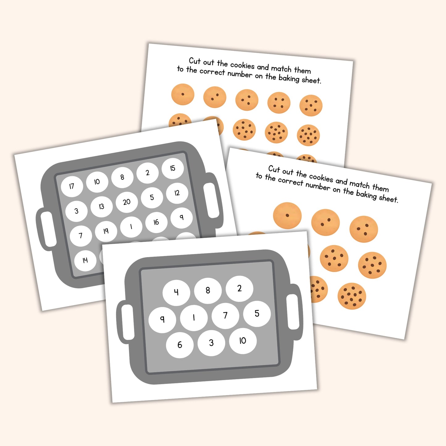 Chocolate Chip Cookie Number Matching Game