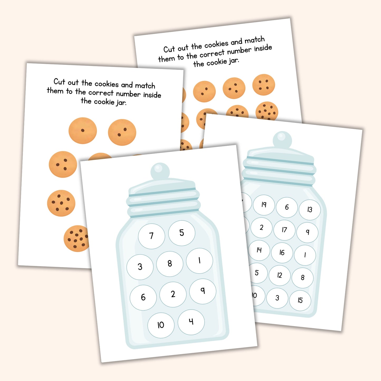 Chocolate Chip Cookie Number Matching Game