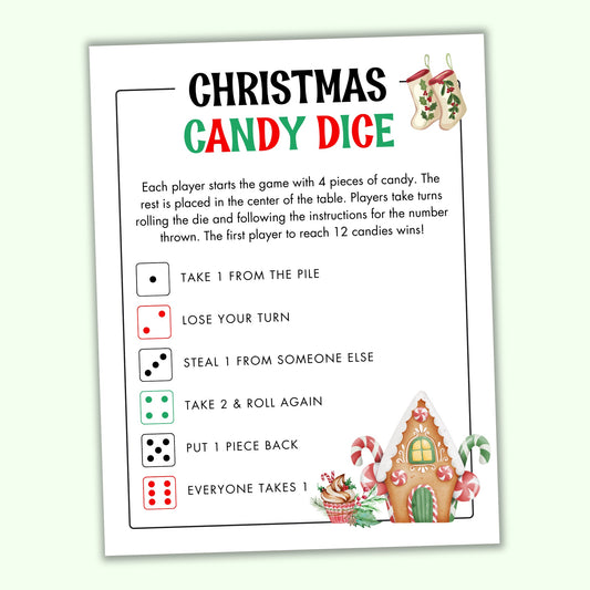 Christmas Candy Dice