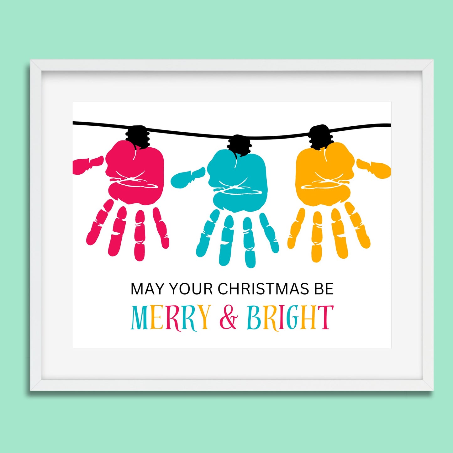 Christmas Lights Handprint Art