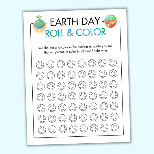Earth Day Roll & Color (2 Spelling Variants)