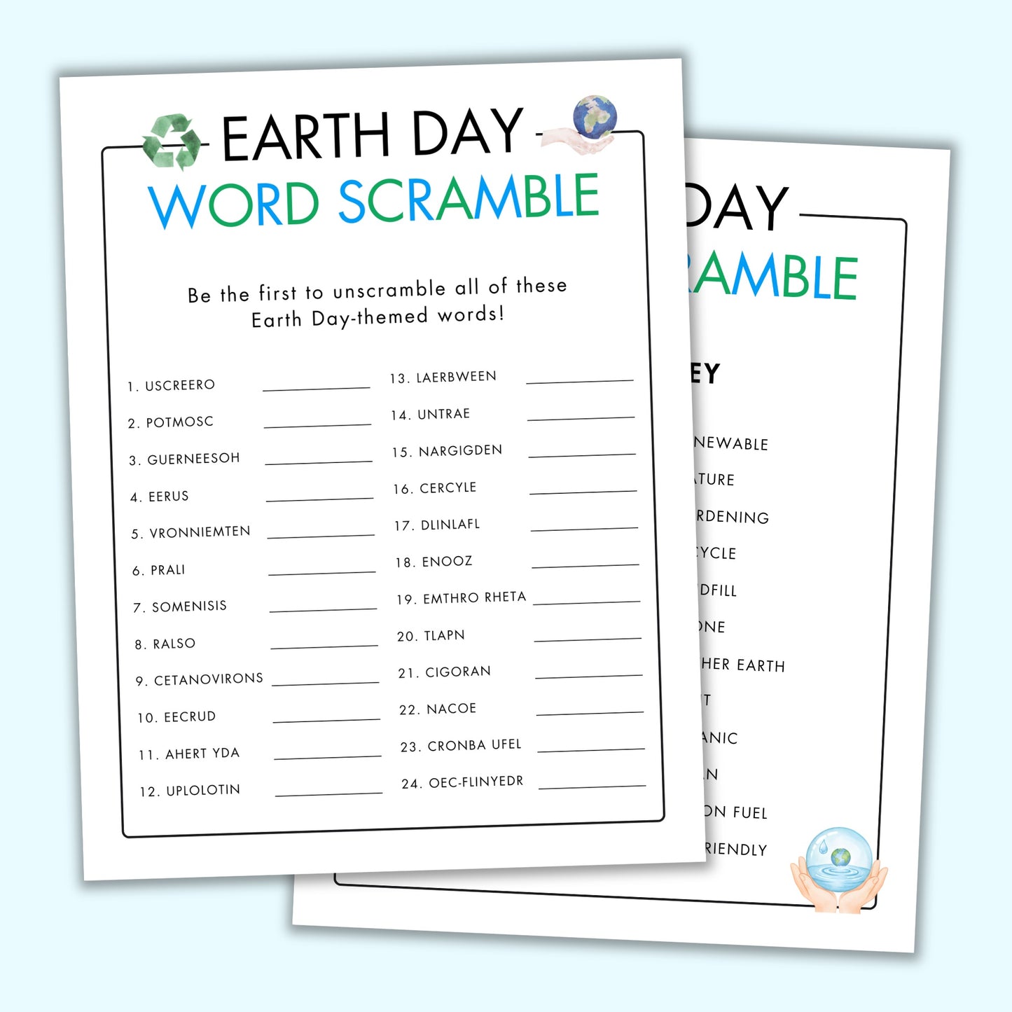 Earth Day Word Scramble
