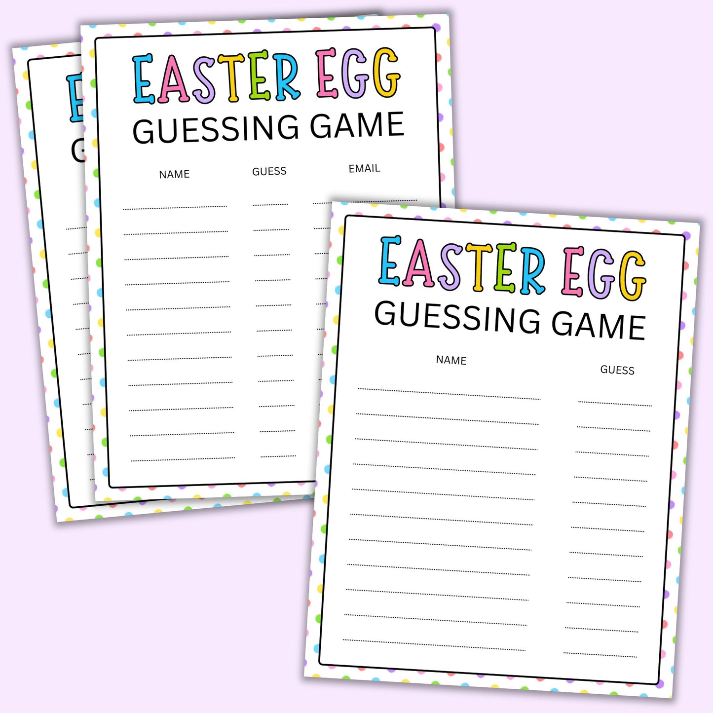 Easter Egg Guessing Game