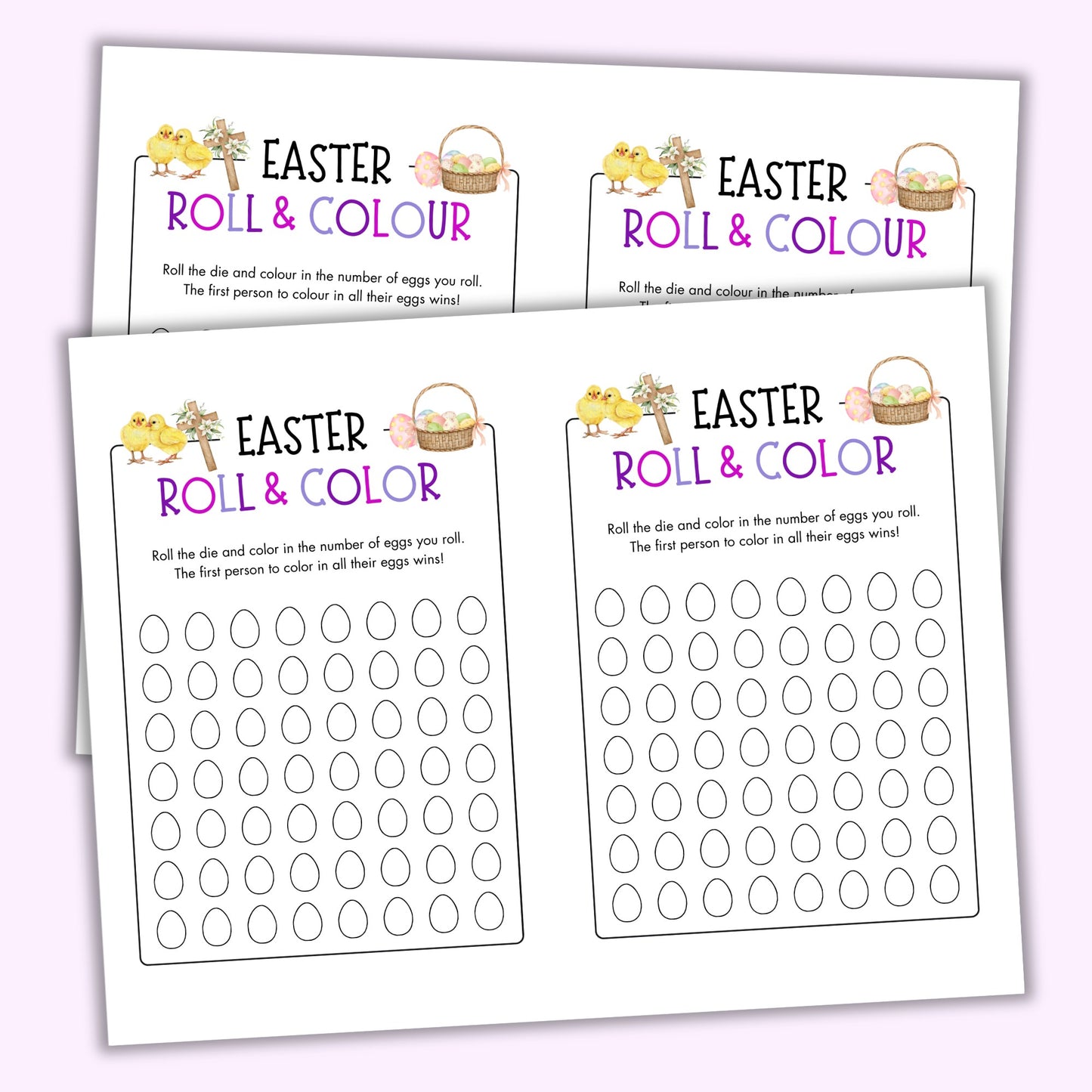 Easter Roll & Color (2 Spelling Variants)
