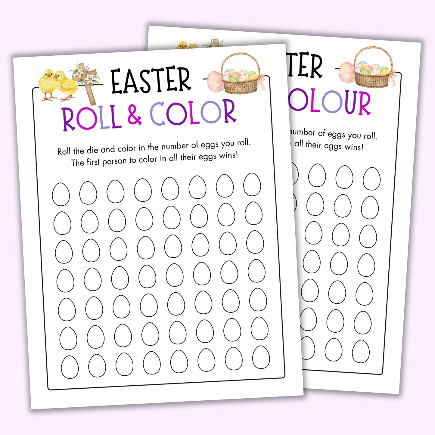 Easter Roll & Color (2 Spelling Variants)