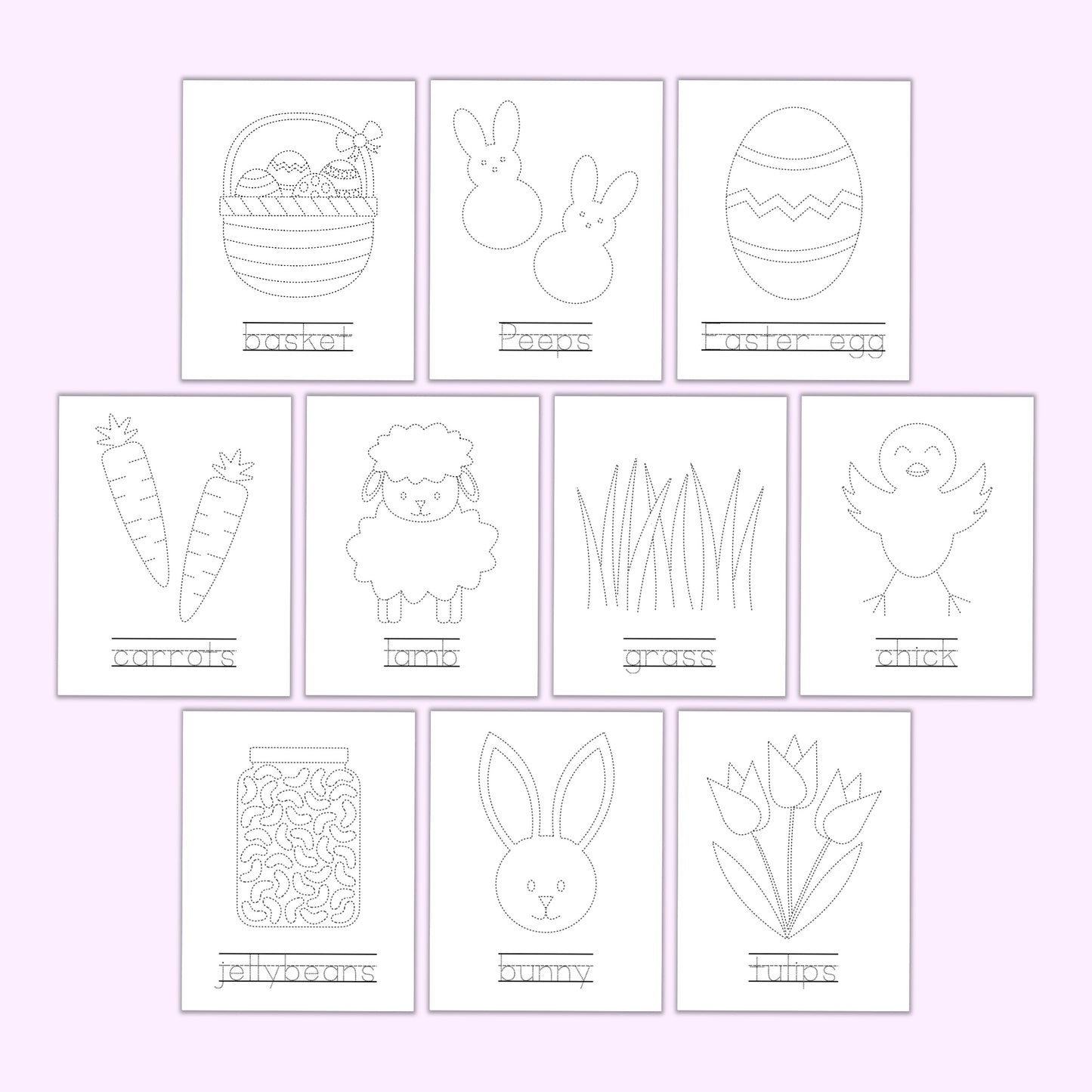 Easter Tracing Worksheets