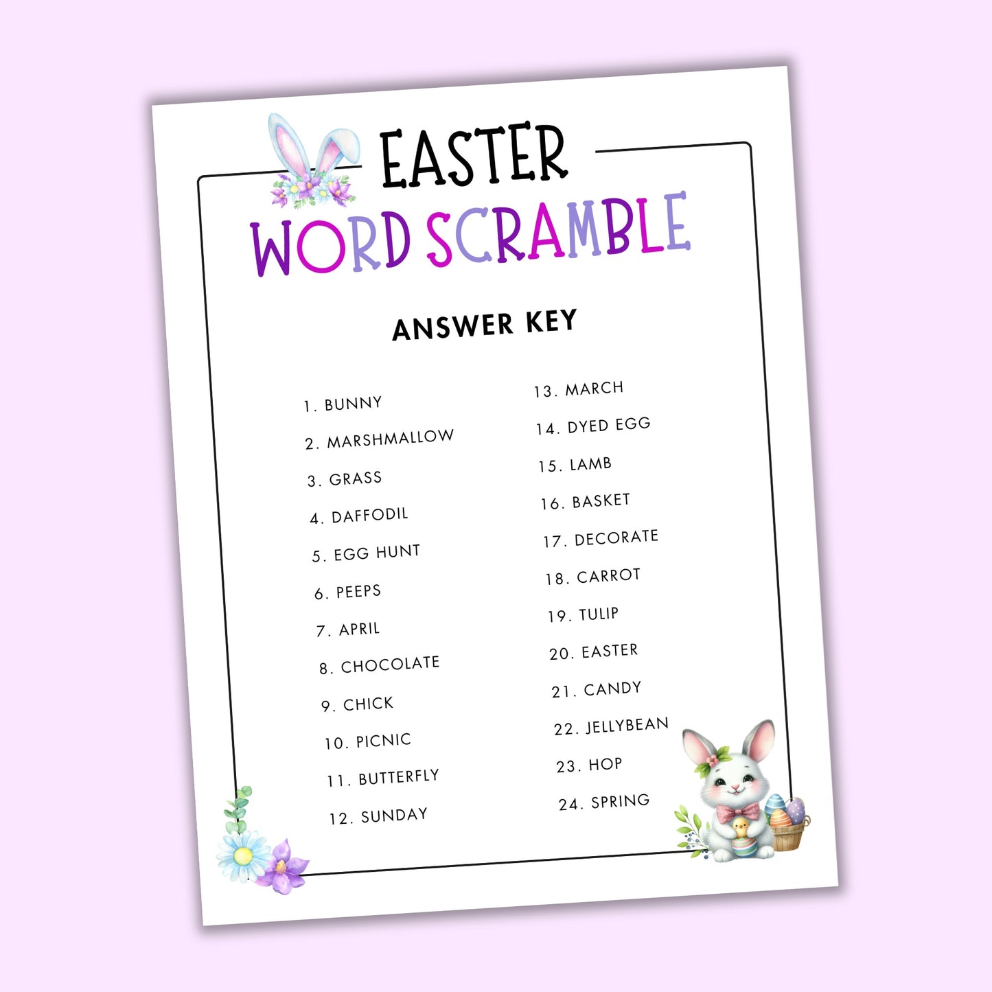Easter Word Scramble