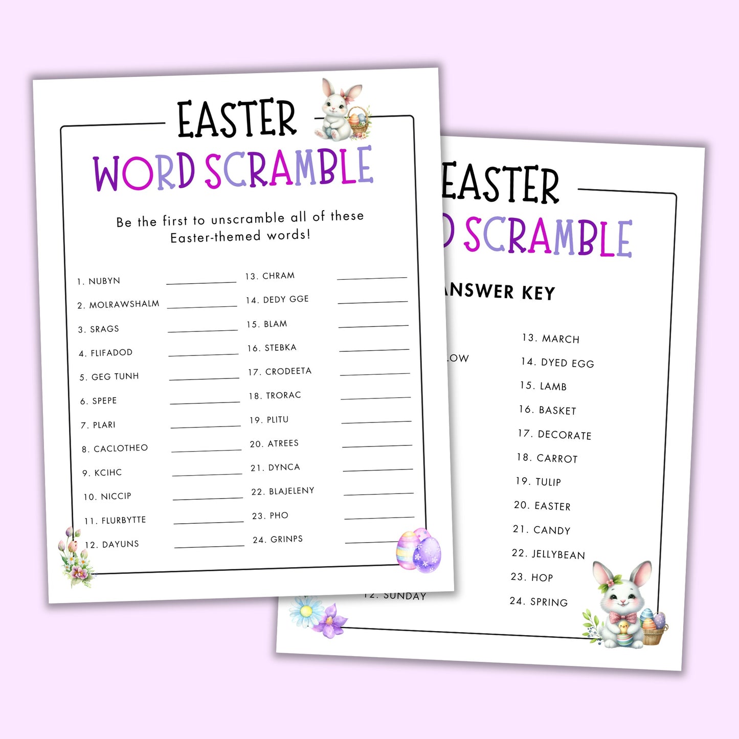 Easter Word Scramble