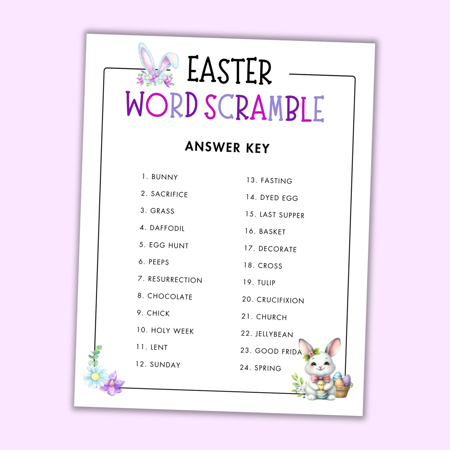Easter Word Scramble
