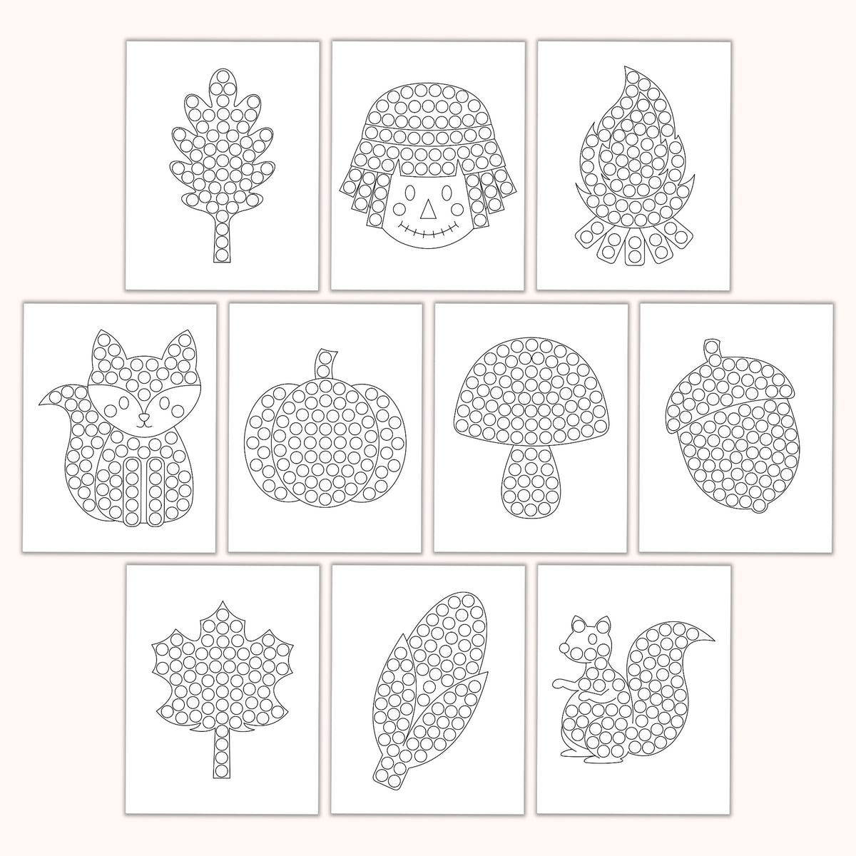 Fall Dot Marker Pages