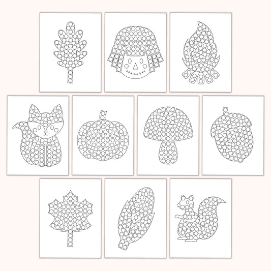 Fall Dot Marker Pages