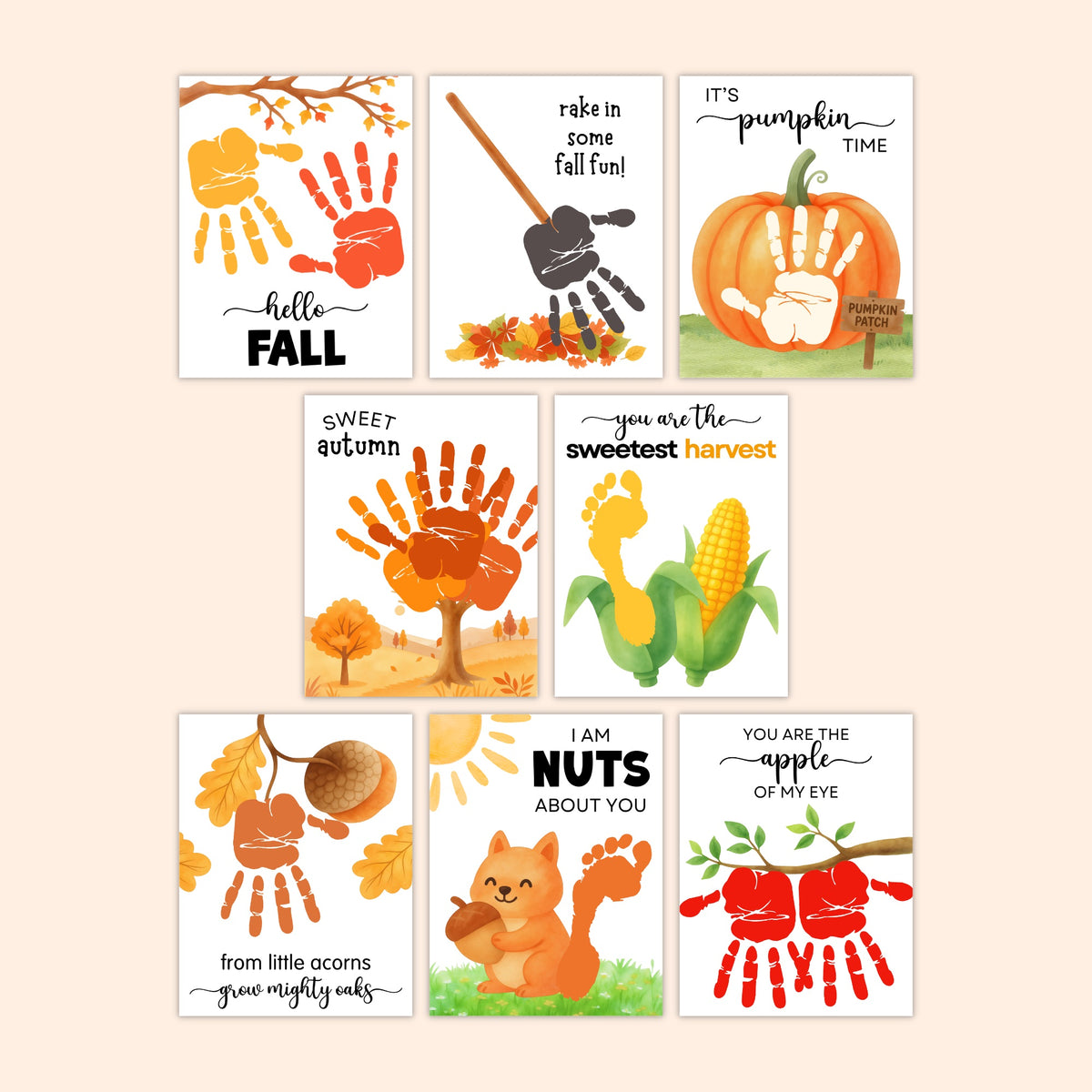 Fall Handprint & Footprint Art Bundle (12 Designs!)