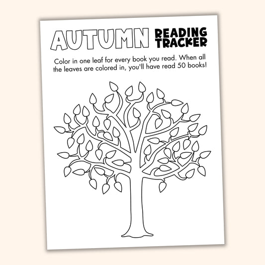 Fall Tree Coloring Reading Tracker (50 Books)