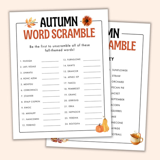 Fall Word Scramble