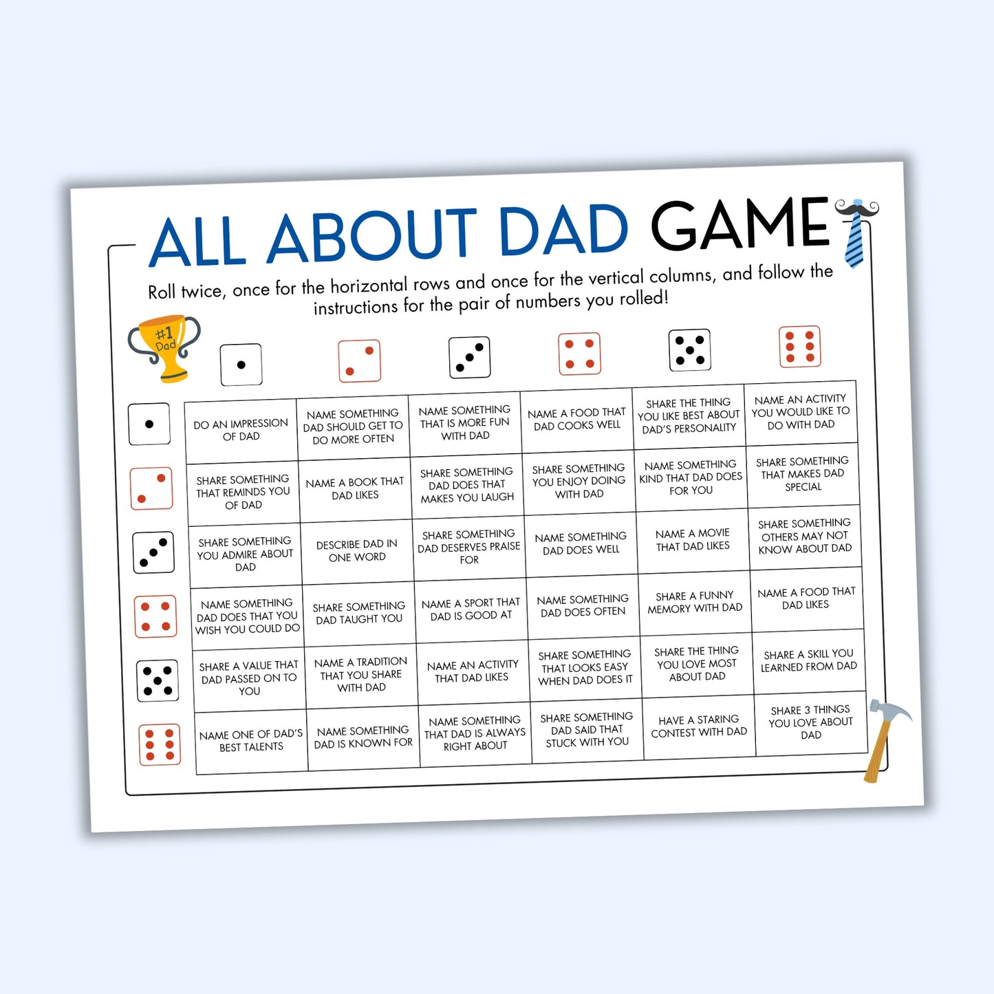 "All About Dad" Dice Game