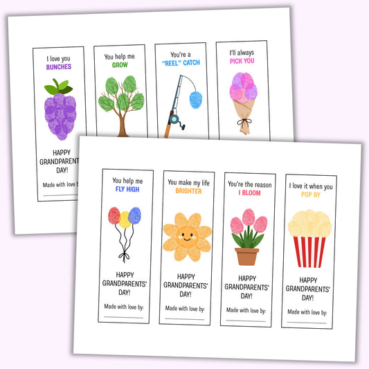 Grandparents' Day Fingerprint Bookmarks