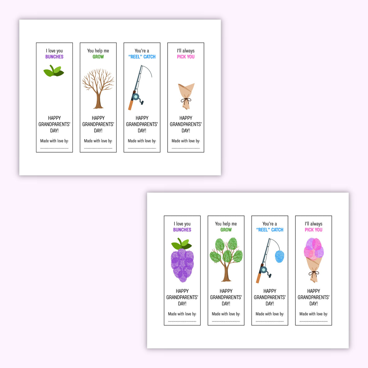 Grandparents' Day Fingerprint Bookmarks