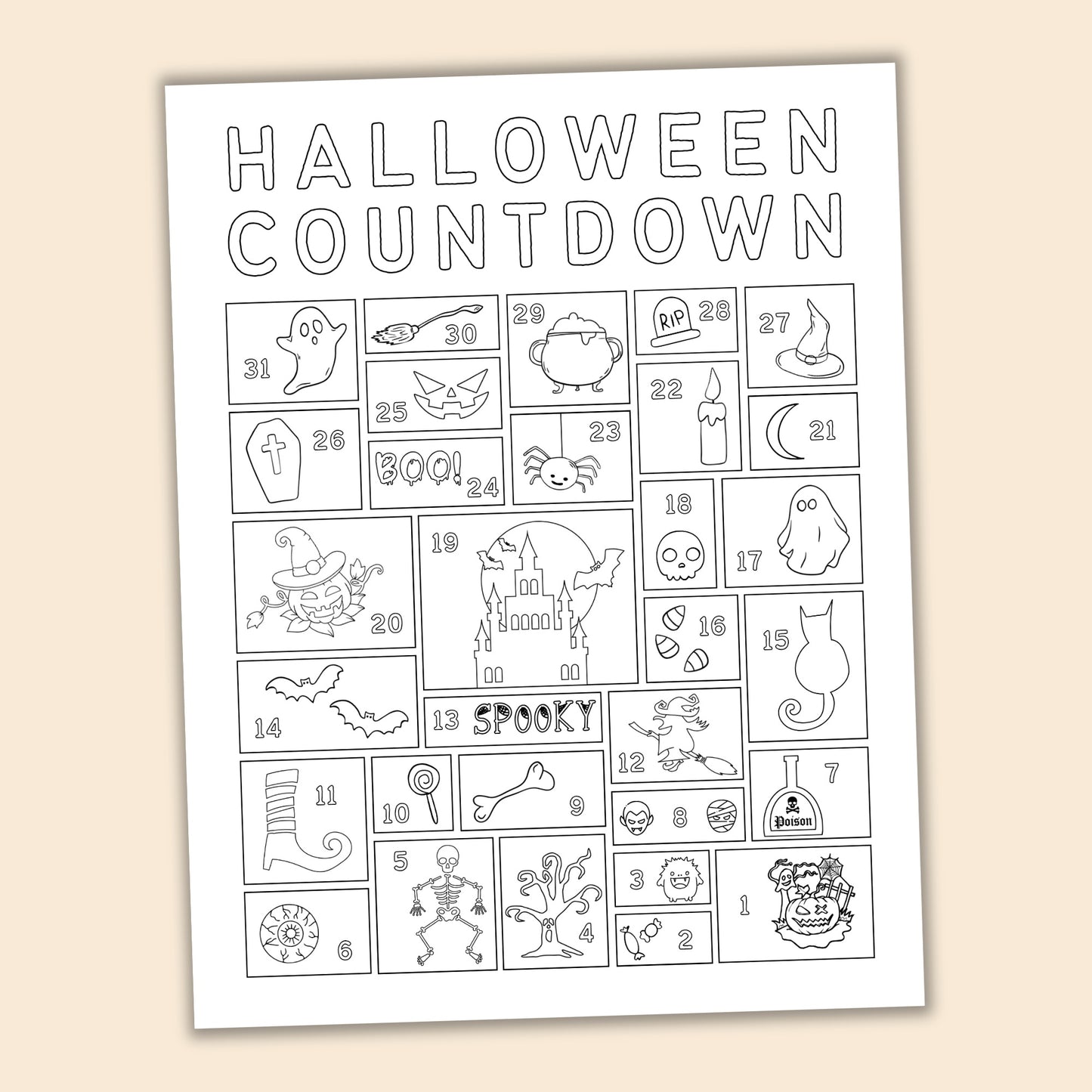 Halloween Coloring Countdown
