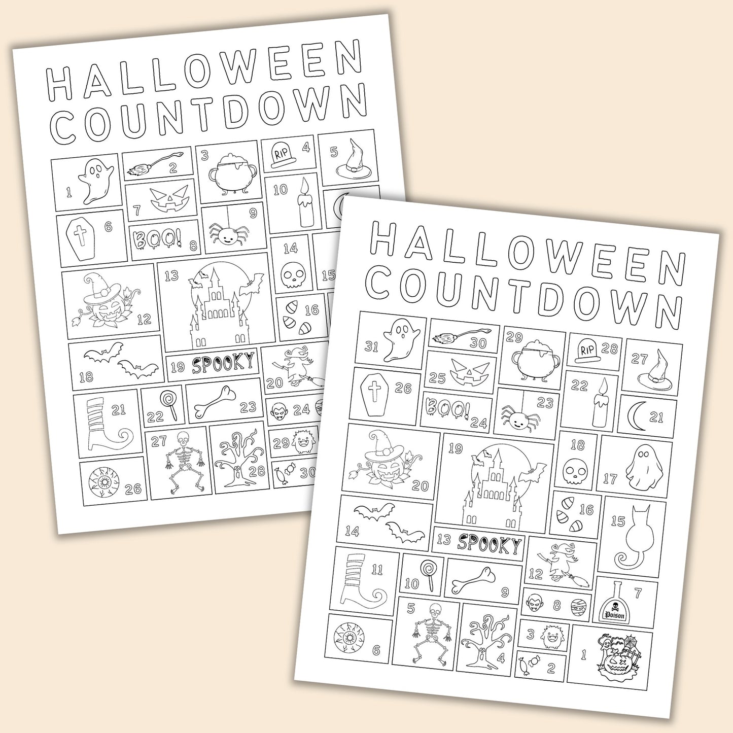 Halloween Coloring Countdown